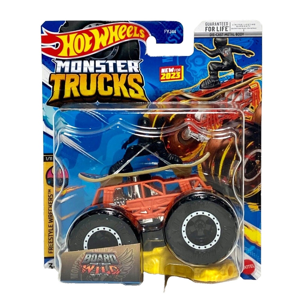 Hot Wheels Monster Trucks Board To Be Wild Freestyle Wreckers 1/11 NIP 2023